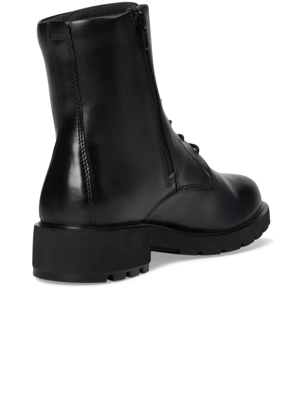 Ecco Black Lace-Up Metro Vienna Combat Boots - Picture 4 of 9